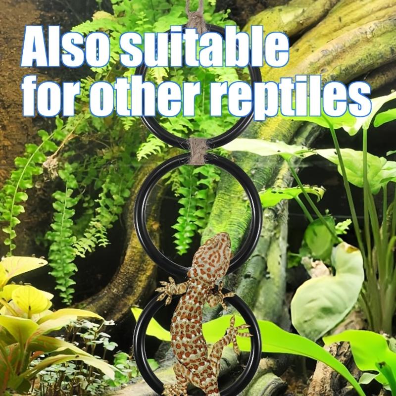 Fun Climbing Rings Snake Exercise Toy for Small Pet with Flexible Joints Safe Reptiles Terrarium Hanging Decoration Toy