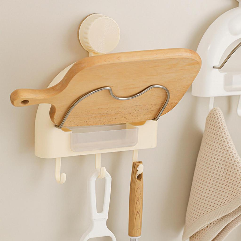Wall Mounted Pot Lid Organizer Suction Cup Cutting Board Rack Kitchen Pot Lid Rack For Home Cooks Apartment Homemakers Cooking