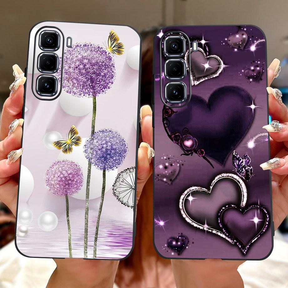 Soft Liquid Silicone Back Cover For Infinix Smart 9 HD Phone Case Infinix Hot 50 Pro+ Pro Plus Marble Gothic Style Cartoon Funda
