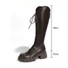 Winter Plateau Kreuz Schnürung Damen Ritterstiefel Dicke Absatzschuhe Streetstyle Damen Kurzer Plüsch Lange Stiefeletten