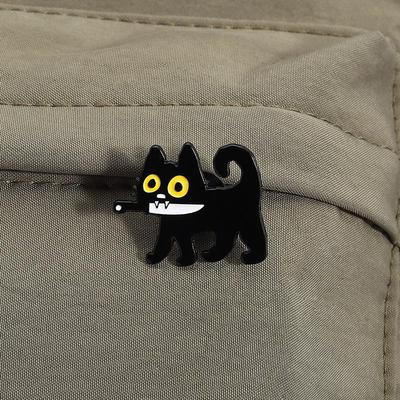 Japanische Cartoon Schwarze Katze Serie Legierung Brosche Metallabzeichen Anstecknadeln Abzeichen Auf Rucksack Pins