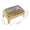 Gold Chafing Dish Buffet Set, Stainless Steel Chafing Dish Set Rectangular Buffet Warmer Sets w/Thick Frame for Catering Parties