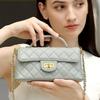 Small-flavor Chain Light Luxury Fashion Women's Genuine Leather Women's Bag New Style Single Shoulder Crossbody Bag Diamond Bag