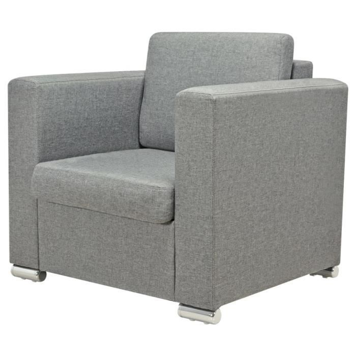 Armchair - vidaXL - Light Grey - High-quality Fabric - 1 Seat - Contemporary - Design