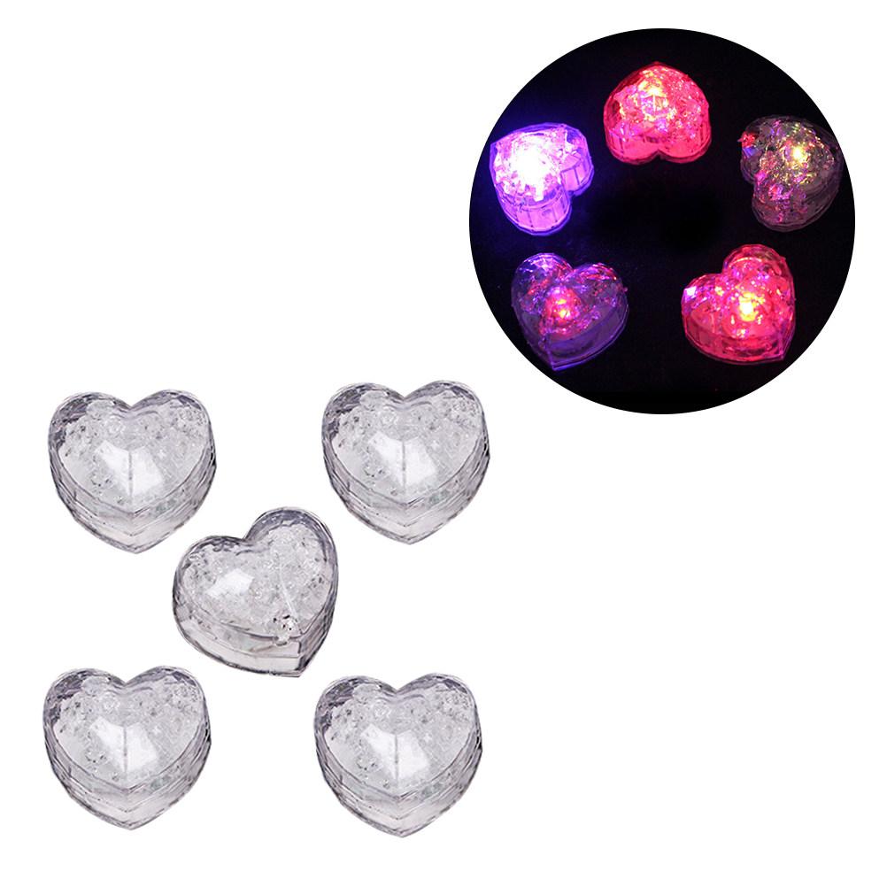

12Pcs Transparent Square Jelly LED Heart Lights Water Induced Flashing Ice Cubes for Wine Cocktails Party Bar Club Wedding 3.8X3.5X2.6CM