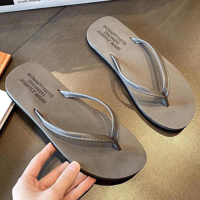 Fashion New Summer Non Slip Comfortable EVA Sole Soft Slippers Men's Flip Flops for Beach Daily 2026 Lovers Slipper Shoes Home