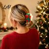 Non Slip Hair Clamps for Thick Christmas Claw Clip Women Acrylic Festive Accessories with Elk Santa Snowflake Decorative Snowman Clips Patterns,