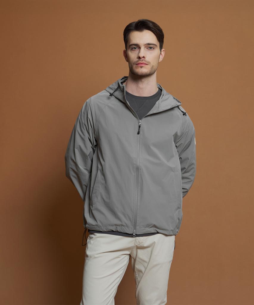 Panicale Grey Light Hooded Windbreaker