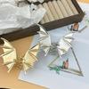Punk Bat Shape Design Hair Clip Large Metal Hair Claw Halloween Costume Event Hairstyle Accessory Women Party Headwear