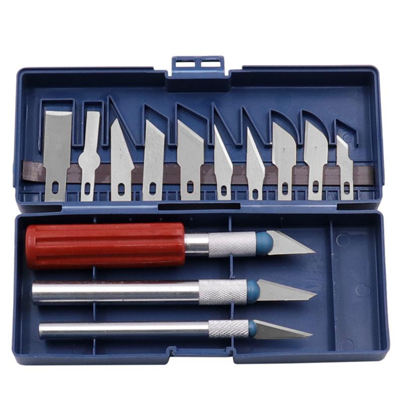 

13pcs Carving Knife Kit Engraving Cutter Non-slip Hand Tools Diy Art Hobby Repair Set (maximum Blade