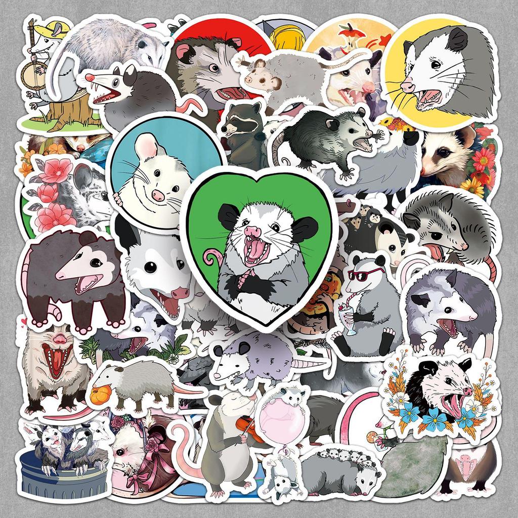 50 Cartoon Possum Stickers: Creative DIY Animal Decals for Journals and Cars