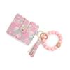 Wristlet Keychain Wallet Credit Card Holder Keyring Keychain Thin Purse Bangle Tassels Key Rings for Women Girls Gift