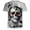 New Skull 3D Digital Printed Casual Men's Short Sleeved T-shirt