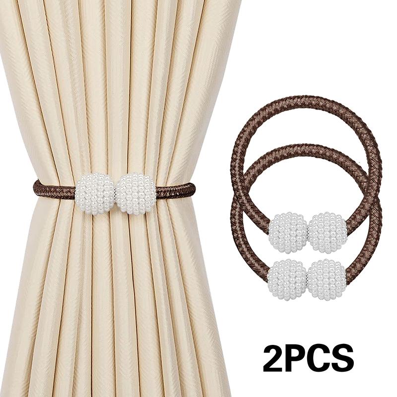 2 adet inci manyetik perde klipsi perde tutucular geri kravat toka klipleri asılı top toka kravat arka perde dekor aksesuarları