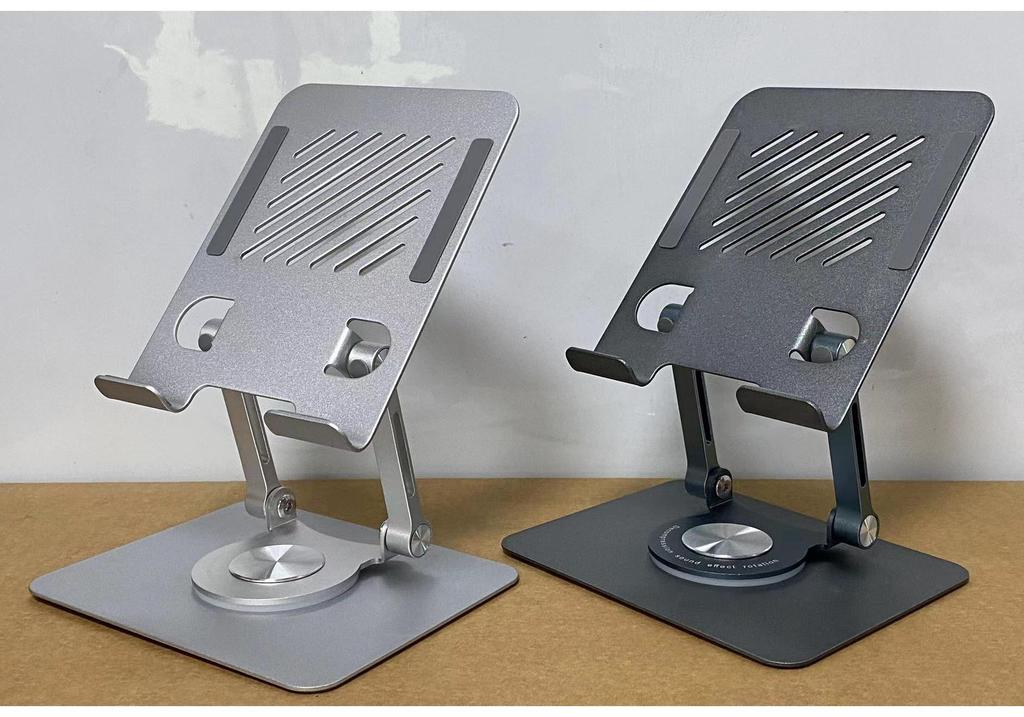 Rotatable Metal Tablet Stand for iPad - Height Adjustable with Cooling Feature