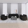 VidaXL 3-piece Sofa Set with Cushions Black Fabric 3202074