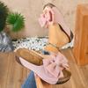 Women Wedge Platform Slippers Outdoor Sandals Leisure Large Size Shoes Women Lightweight Bow Tie Slippers Slides Women