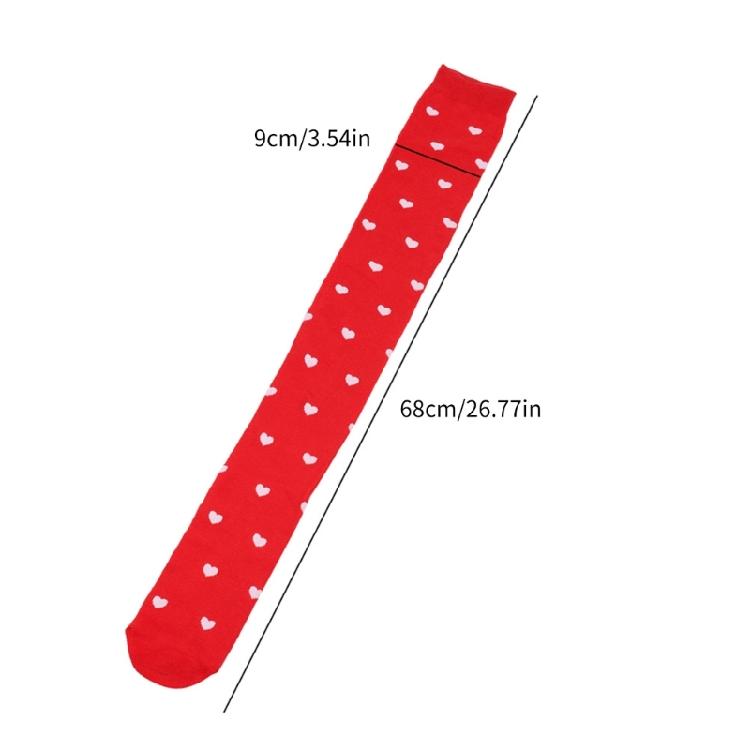 Valentines Day Over Knee Thigh High Stocking Cute Lip Heart Pattern Long Socks