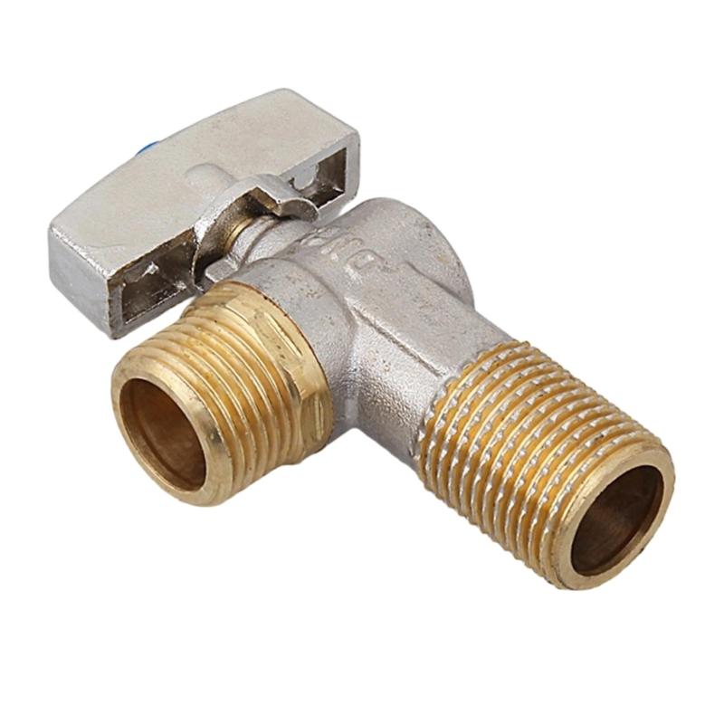 Brass 1/4 Turn Stop Valves for Kitchen Supplies 1/2Inch Inlet Outlet With 3/8Inch Adapter for Hot and Cold Water