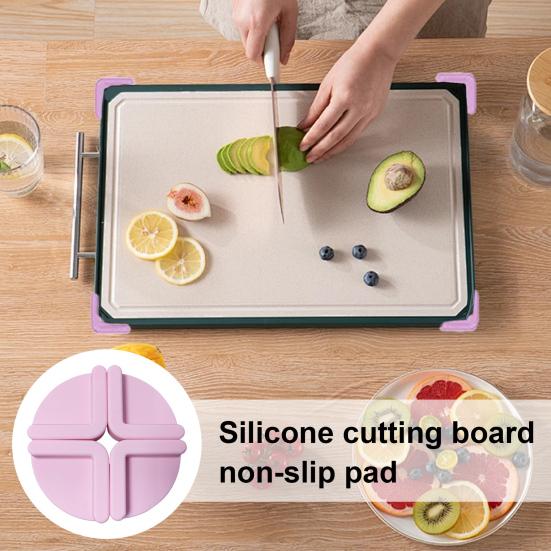 4 stk Silikon Skjærebrett Føtter Forebygger Kutt Skader Sklisikre Skjærebrett Føtter Sklisikre Kjøkkenoverflate Beskyttere Hjemmegave