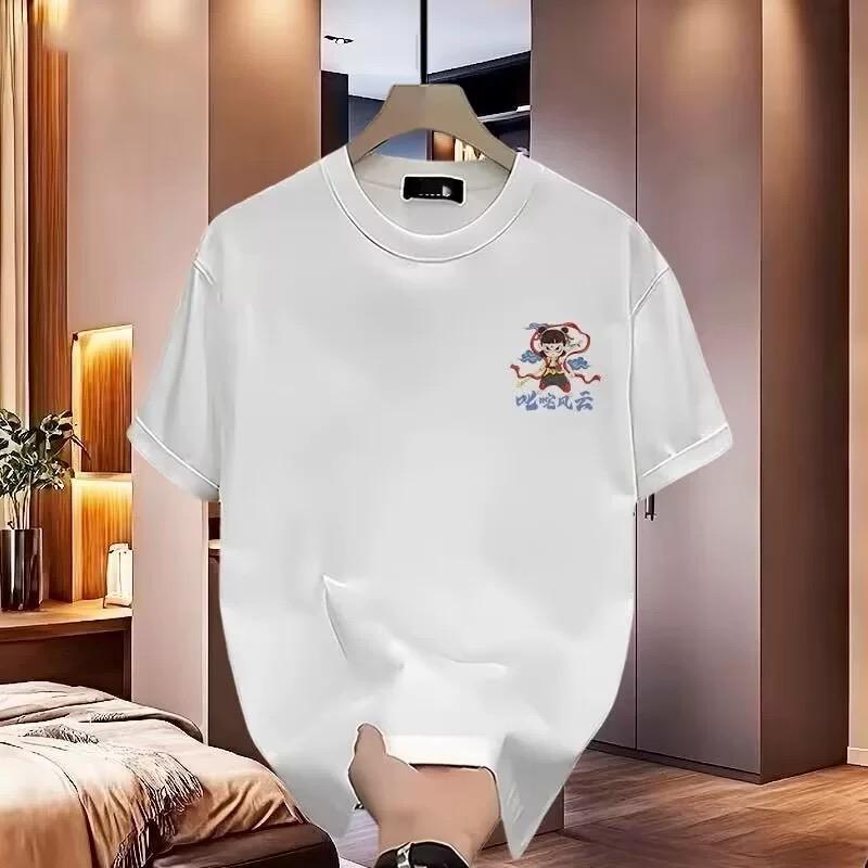 2025 summer pure cotton T-shirts for Women cute cartoon print hip hop Streetwear casual t shirt Female Harajuku Oversized Short Sleeve white y2k Tops