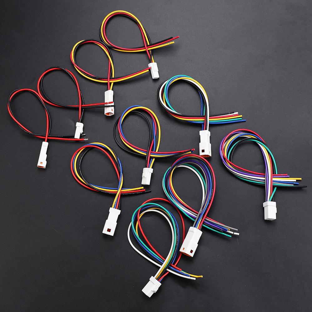 JCD 1pcs 2P 3P 4P 6P 8P 0.6MM Waterproof Wire Connector Plug Male And Female Socket With Cable JST Connectors