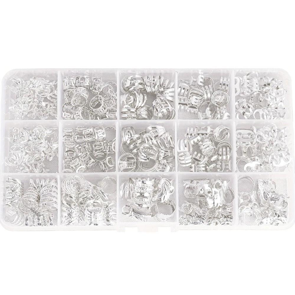 210pcs Dread Locks Hollow Out Hair Ring Metal Cuff Clips Hair Braid Tubes  Hair Jewelry