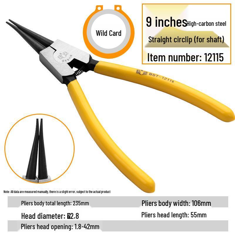 Eagle Ring Pliers Set: Internal/External, Straight/Bent, Dual-Purpose, Multi-Function Spring Retaining Pliers