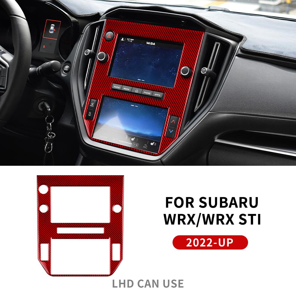 Real Soft Carbon Fiber For Subaru WRX/ WRX STI   2024 Car Central Navigation Frame Panel Sticker LHD Trim Accessories