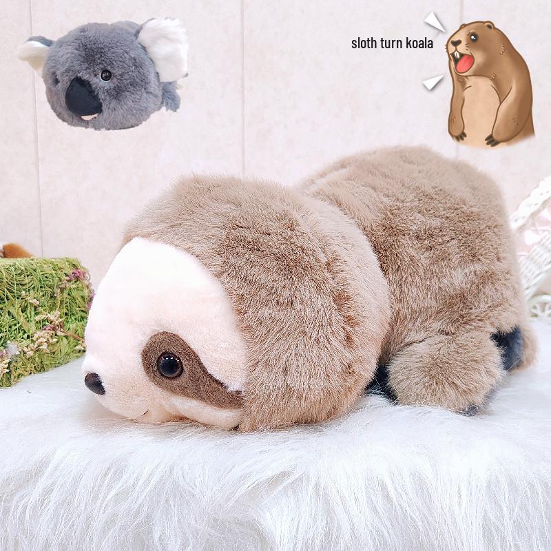 

Charming Double-Sided Plush Doll: Raccoon to Panda, Sloth to Koala - Perfect Birthday Gift! 35cm + Tail, 45cm total, 450g