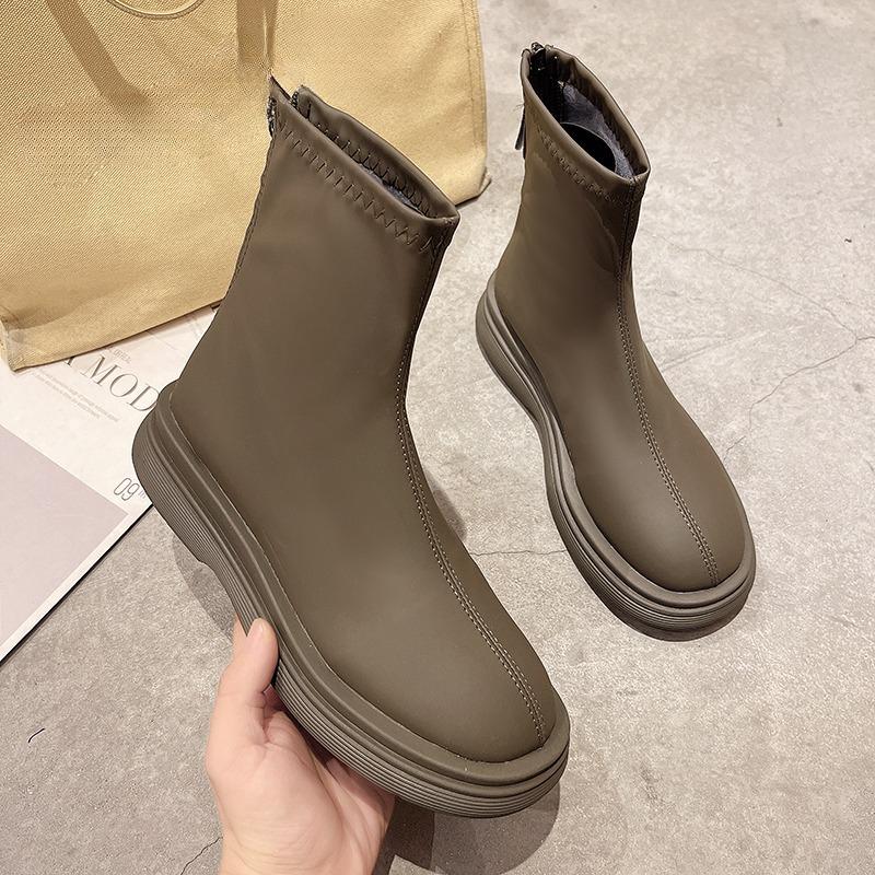 

Модные балетки Женские кожаные ботильоны Зимняя мода Теплая удобная обувь 2025 Новые элегантные короткие ботинки челси Дизайнерские кроссовки 40