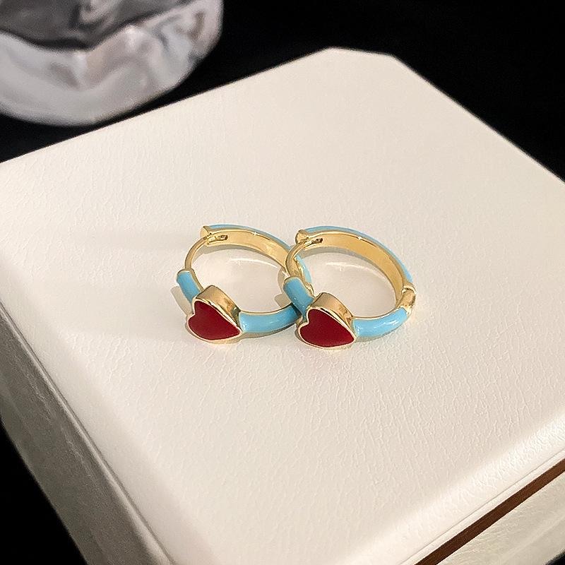 Vergoldete Retro Emaille Bohnen Ohrklemmen - Elegante Damenohrringe