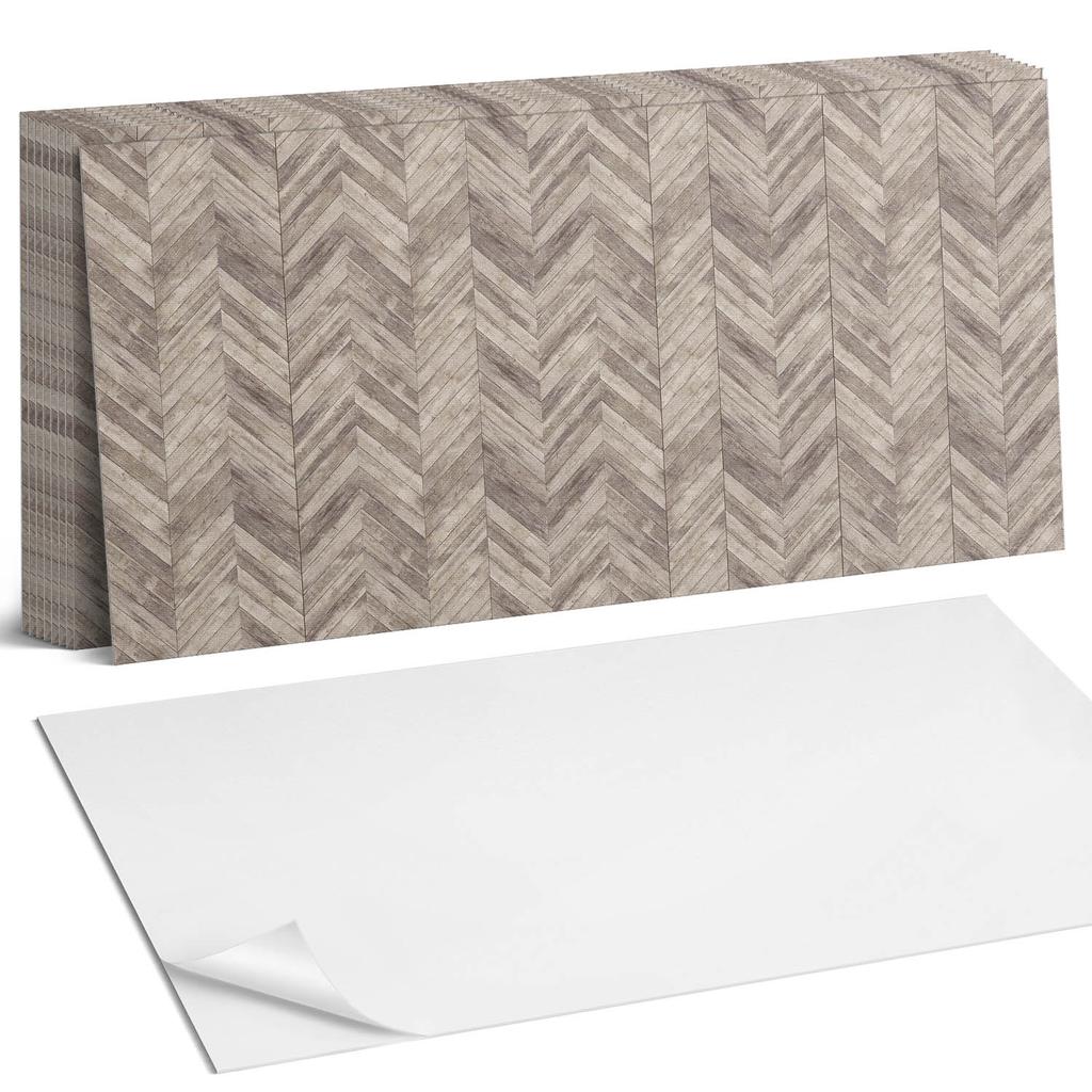 Komplet Kafelków Winylowych Prosty Montaż Wzór Deski W Jodełkę 10X40X20 Cm