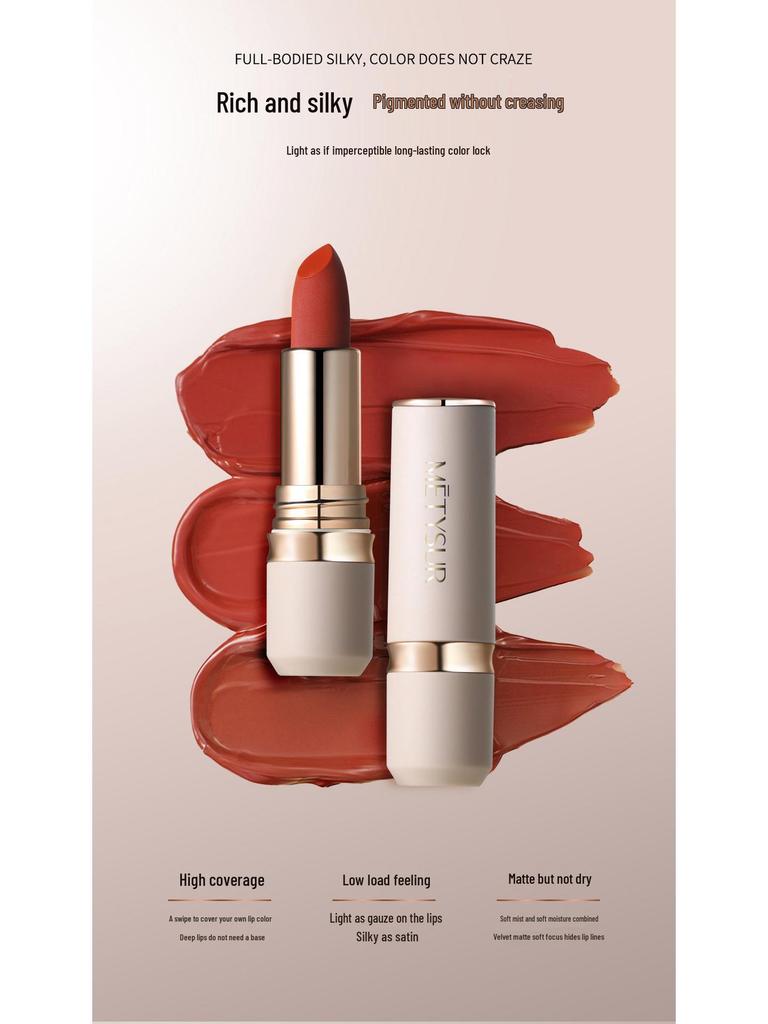 METYSUR White Truffle Rose Essential Oil Long-Lasting Moisturizing Lipstick MT6061