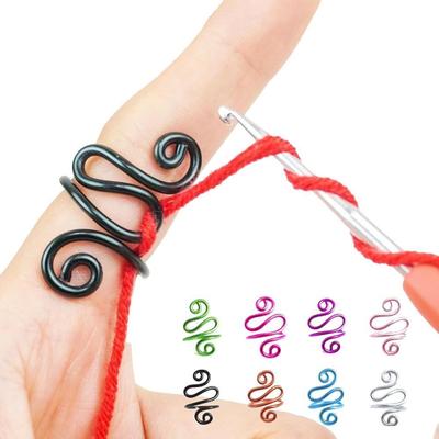 3pcs Crochet Tension Guide Ring Finger Thimble Yarn Holder Ring Finger Yarn Ring