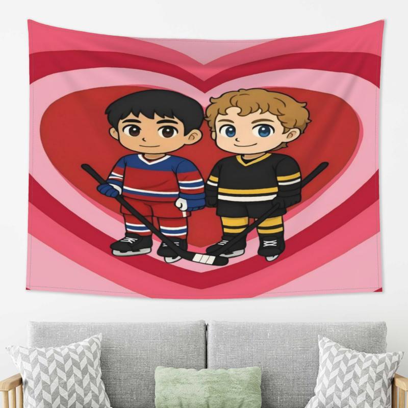 VIKAMA Dual Scene Hockey Tapestry Which Has Added A Dramatic Fandom Vibe Ideal For Ice Hockey Fans Bedrooms Decor