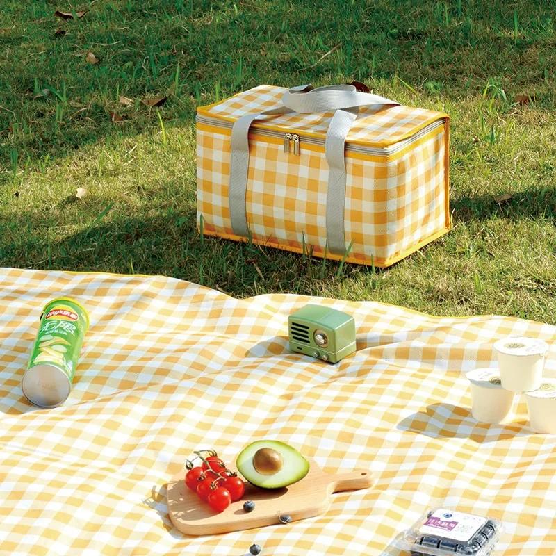 Outdoor Large Capacity Picnic Bag Camping Picnic Basket Travel Picni Portable Bento Bag Thermal Insulation Bag