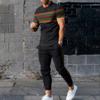 Men's Basketball Sports Suit Jogging Set Printed Summer Hot Selling Retro Casual Short Sleeved T-shirt Pants