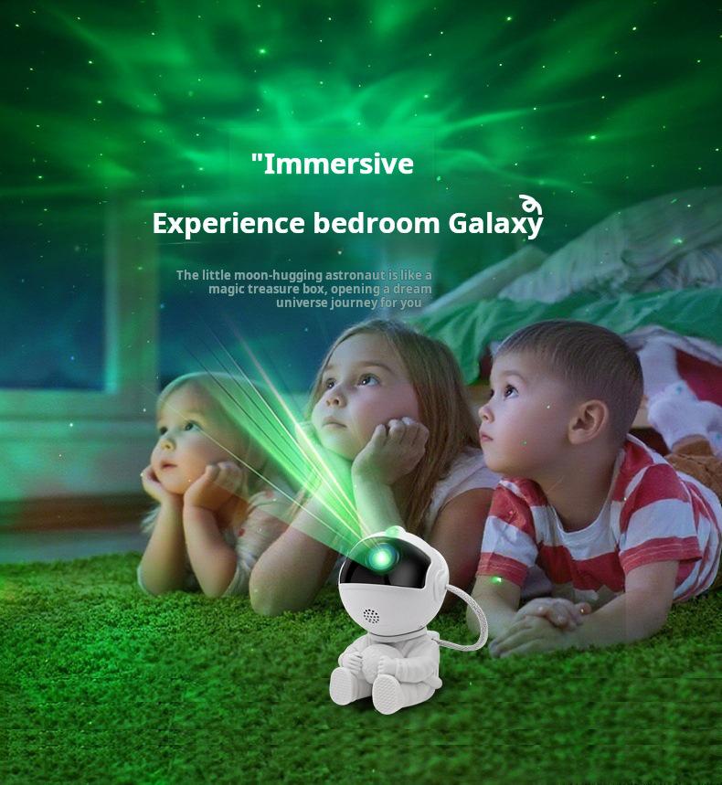 Starlit Sky Projector Night Light: Bedroom Ornament with Hug Star Style & Laser Fantasy Nebula Effect.