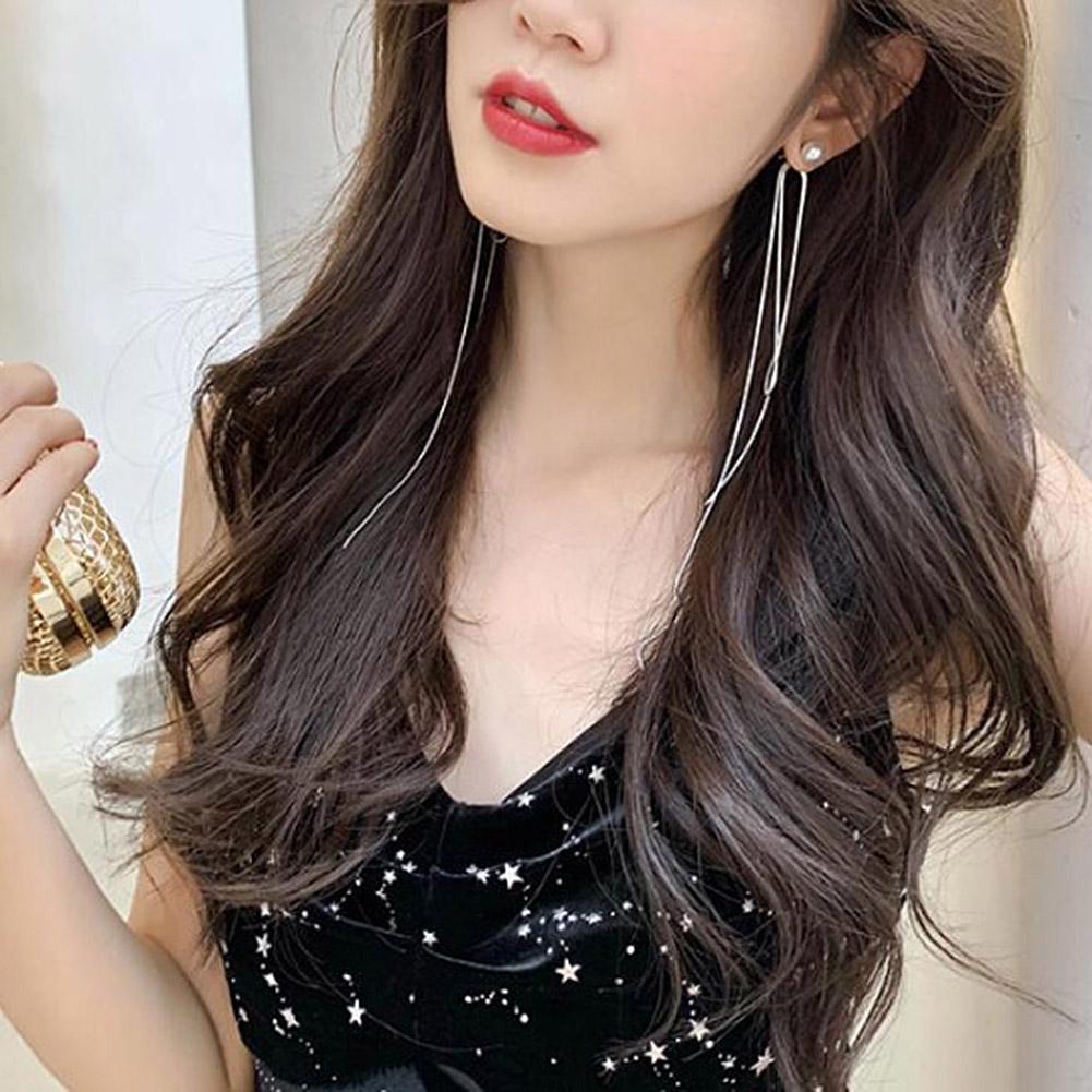 Damen Wellen Tropfen Statement Strass Quaste Perlen Ohrringe Schmuck