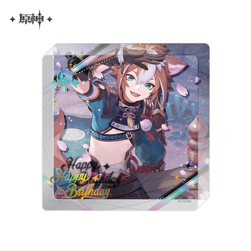Sunsyea Genshin Impact Official Merch miHoYo Original 2025 Birthday Series Acrylic Coaster Alhaitham Ayato Baizhu Wanderer Diluc
