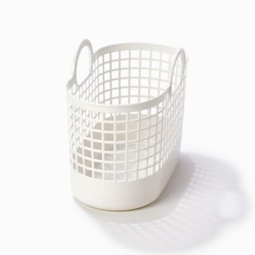 Like-it Town Basket, Mini, White, LBB-16C, Laundry Storage, Made with Approximately 90% Biomass Plastic