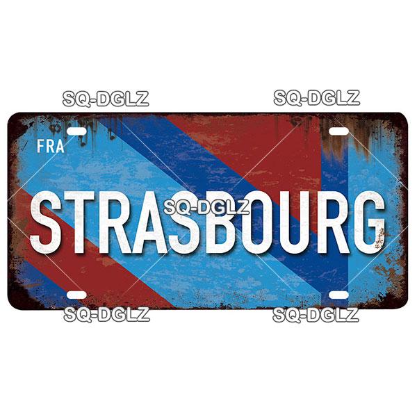 [SQ-DGLZ] Vintage France City Metal Sign Tin Sign Licenses Plate Decor Plaque Metal Vintage Bar Pub Club Home Wall Decoration