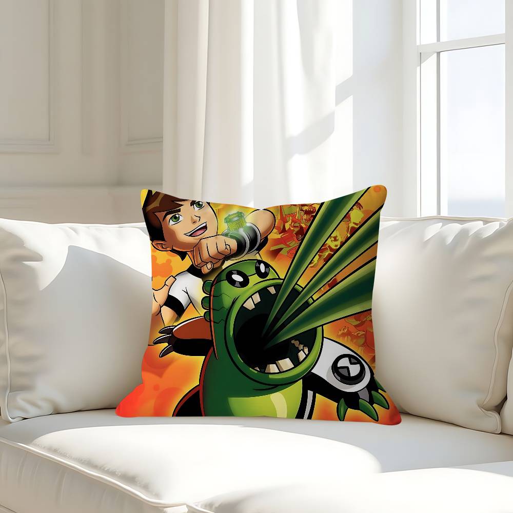 B-Ben10 Animated Cushion Cover Car Throw Pillow Case For Sofa Car Christmas Gift 40x40cm 45x45cm