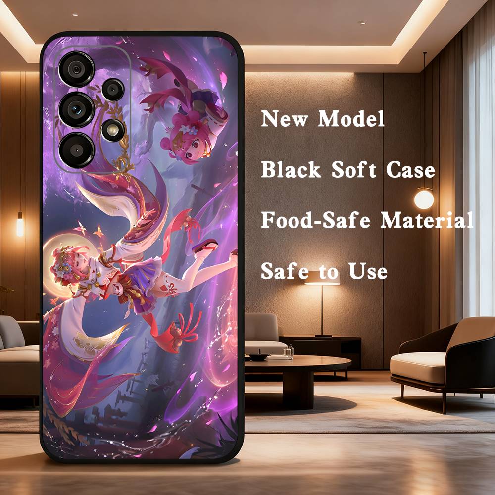 The game Honor of Kings Phone Case For Samsung Galaxy A73,31,32,72,41,53,52,71,22,5G,Note,J7,8,9 Soft Black Silicone Cover