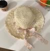 Daisy Raffia Woven Empty Top Hat Children Summer Outdoor Seaside Vacation Sunshade Sun Protection Straw Hat
