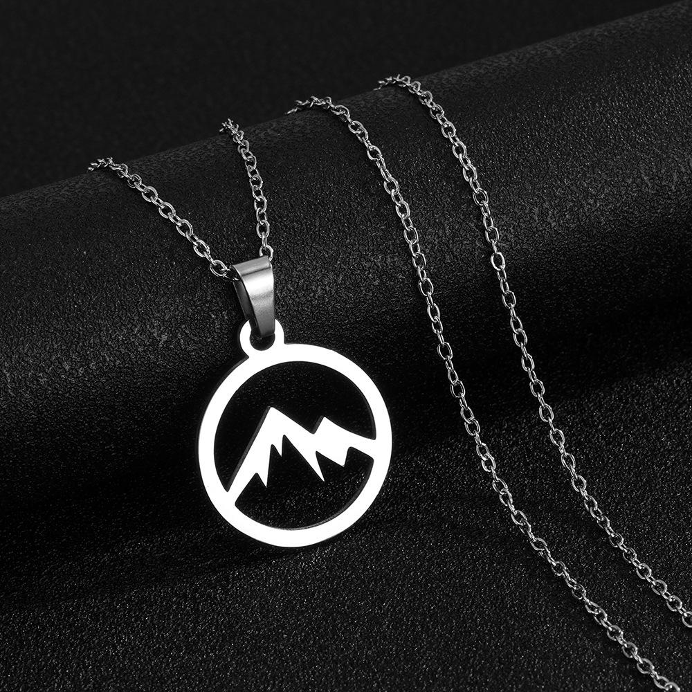 Wave Pendant Stainless Steel Necklace - Trendy Fashion Accessory for Valentine's Day