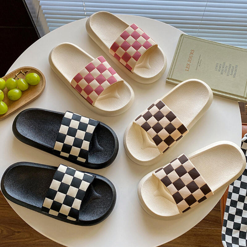 Trekkie Check Pattern Women s Indoor Slippers brown