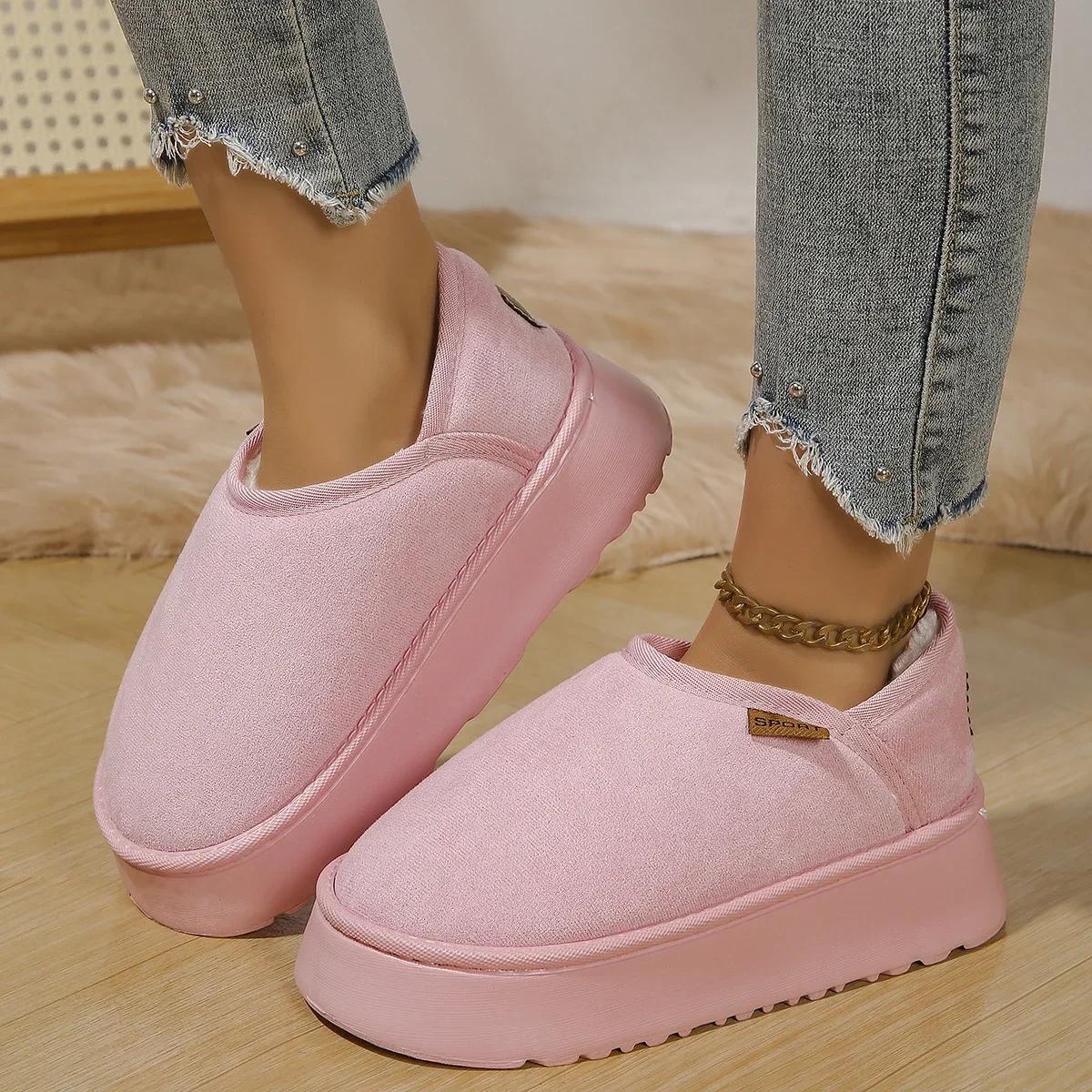 

Зимние классические утолщенные пушистые женские зимние сапоги удобные теплые ботильоны женские коричневые ботинки на платформе женские массивные ботинки женские 38-39 розовый