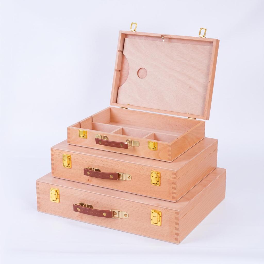 Art Storage Box with Dividers Slim Toolbox Secure for Desktop, Studio